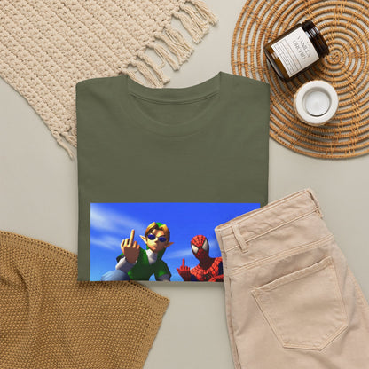 Link And Spider-Man Flipping The Bird