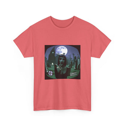 Goth Sim Smoking In Cemetery Moonlight Tee