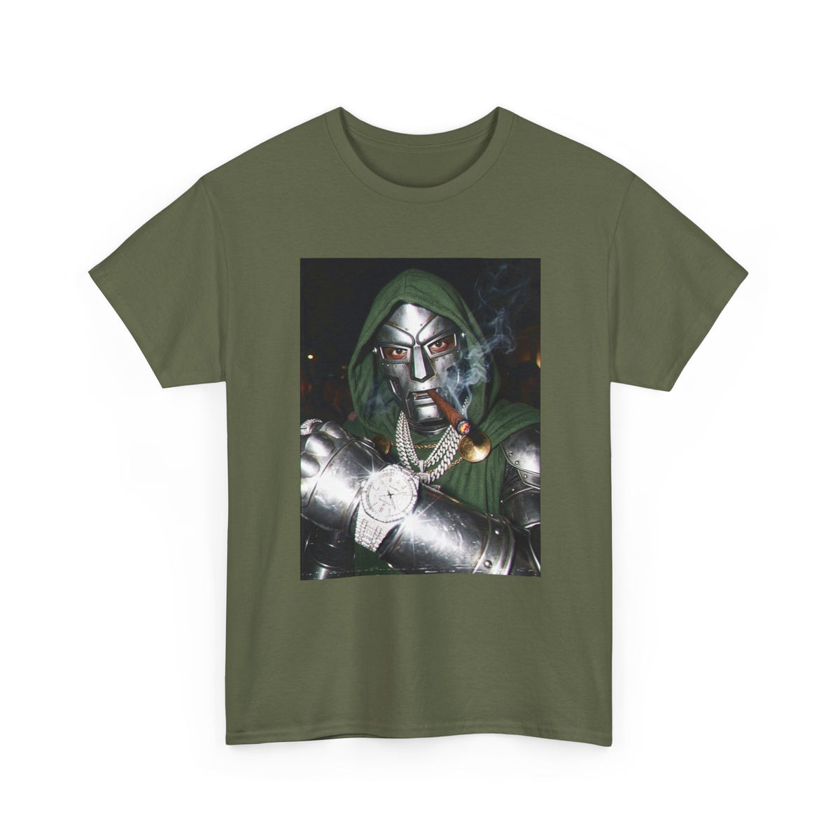 Masked Villain Smoking Cigar Checking Watch