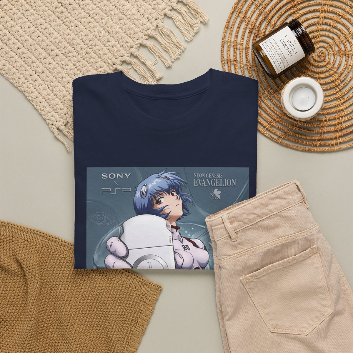 Rei Ayanami Holds PSP Collaboration Tee
