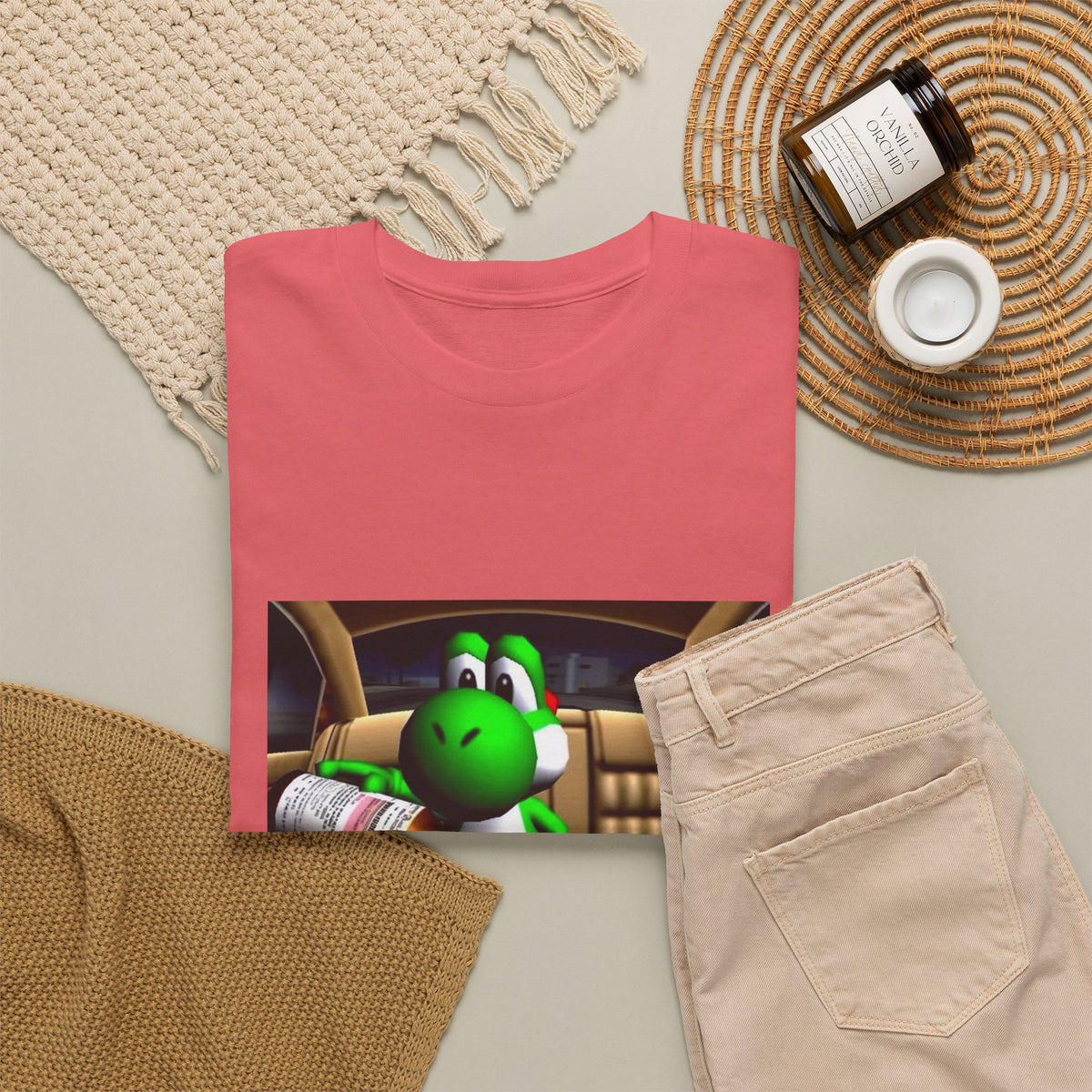 Yoshi Pouring Lean In Car Tee
