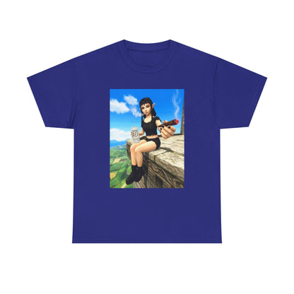 Elf Girl Smoking Cigar On Mountain Tee