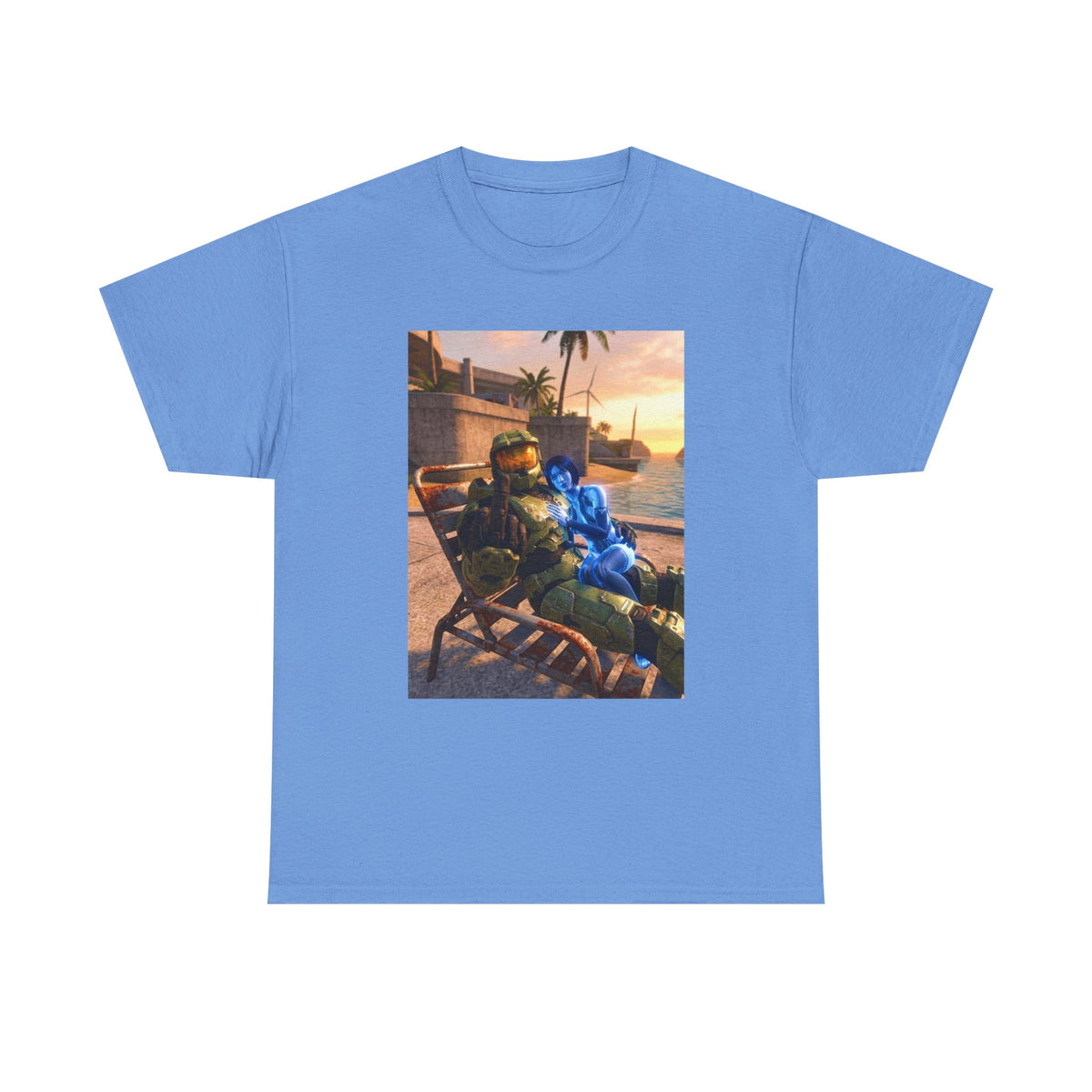 Master Chief Chilling With Cortana Beachside
