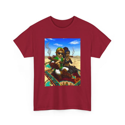 Link And Nabooru Flying On Magic Carpet