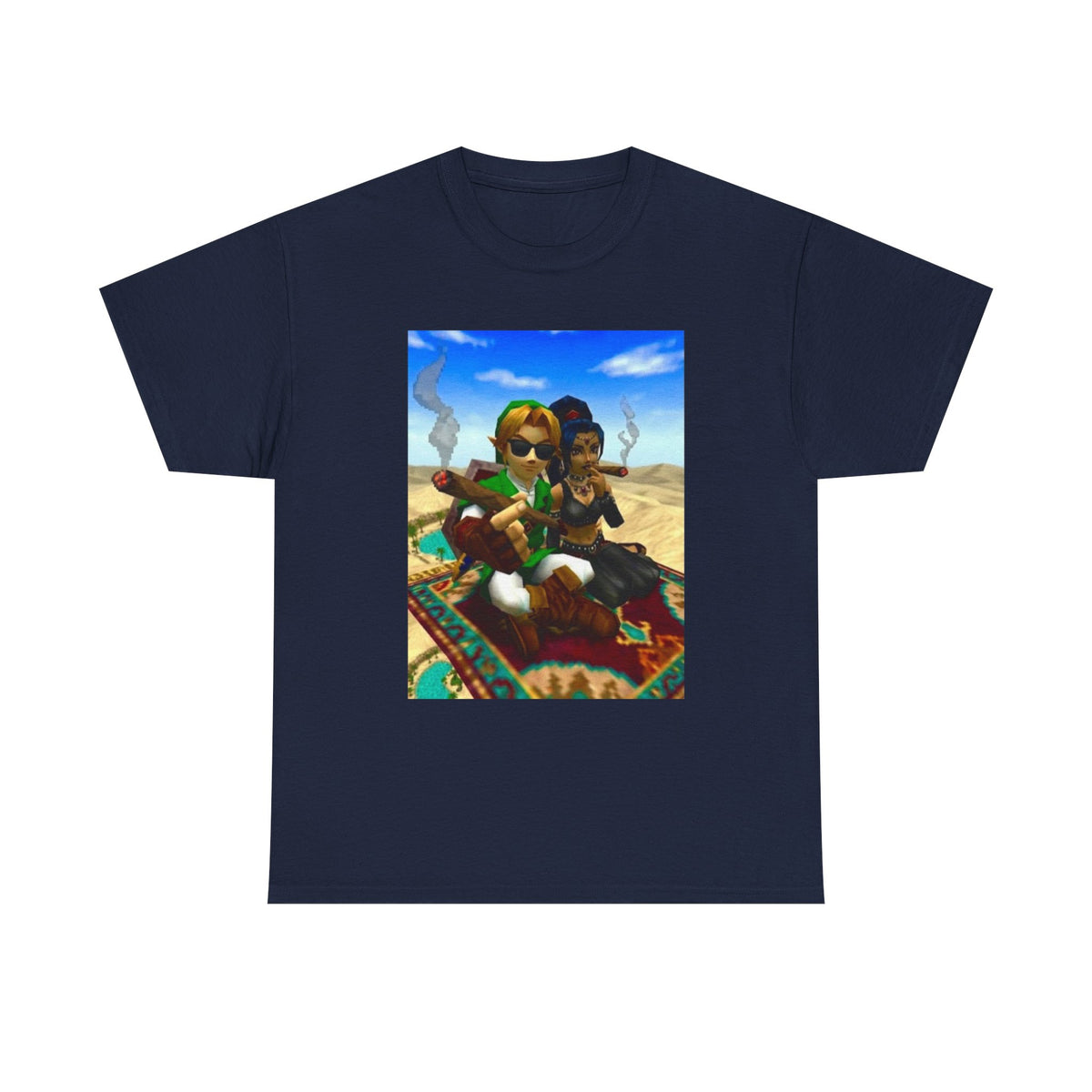 Link And Nabooru Flying On Magic Carpet