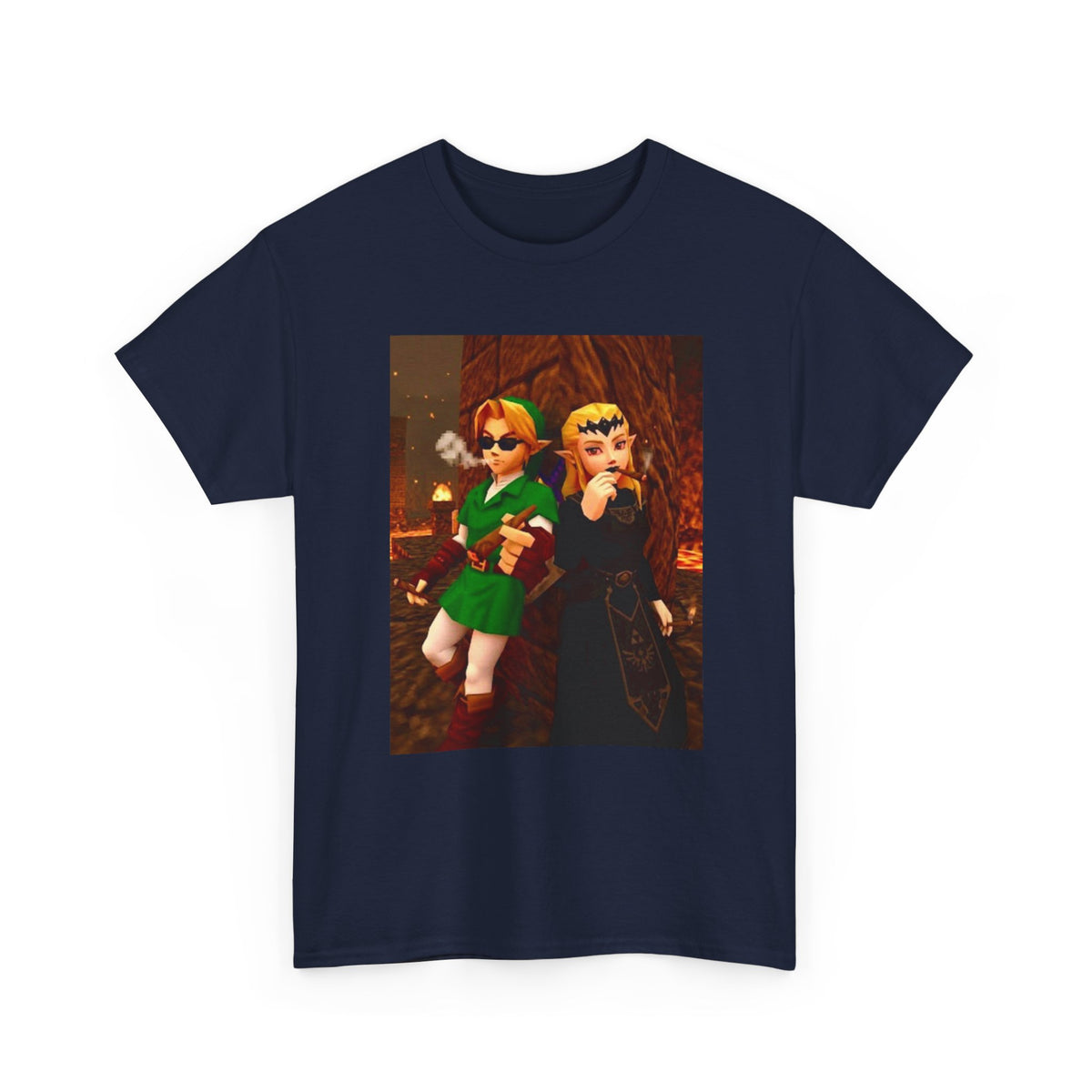 Link and Zelda Chillin' With Cigars Tee