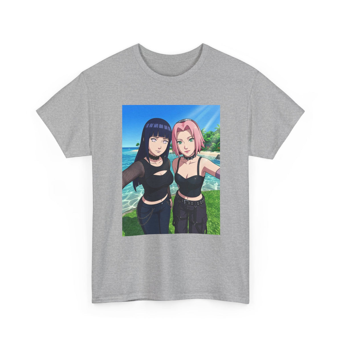Goth Hinata and Sakura Beach Selfie