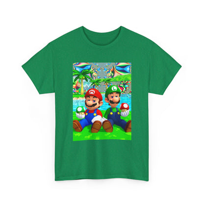 Mellow Mario And Luigi With Mushrooms Tee