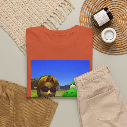 Link And Yoshi Smoking With Attitude Tee