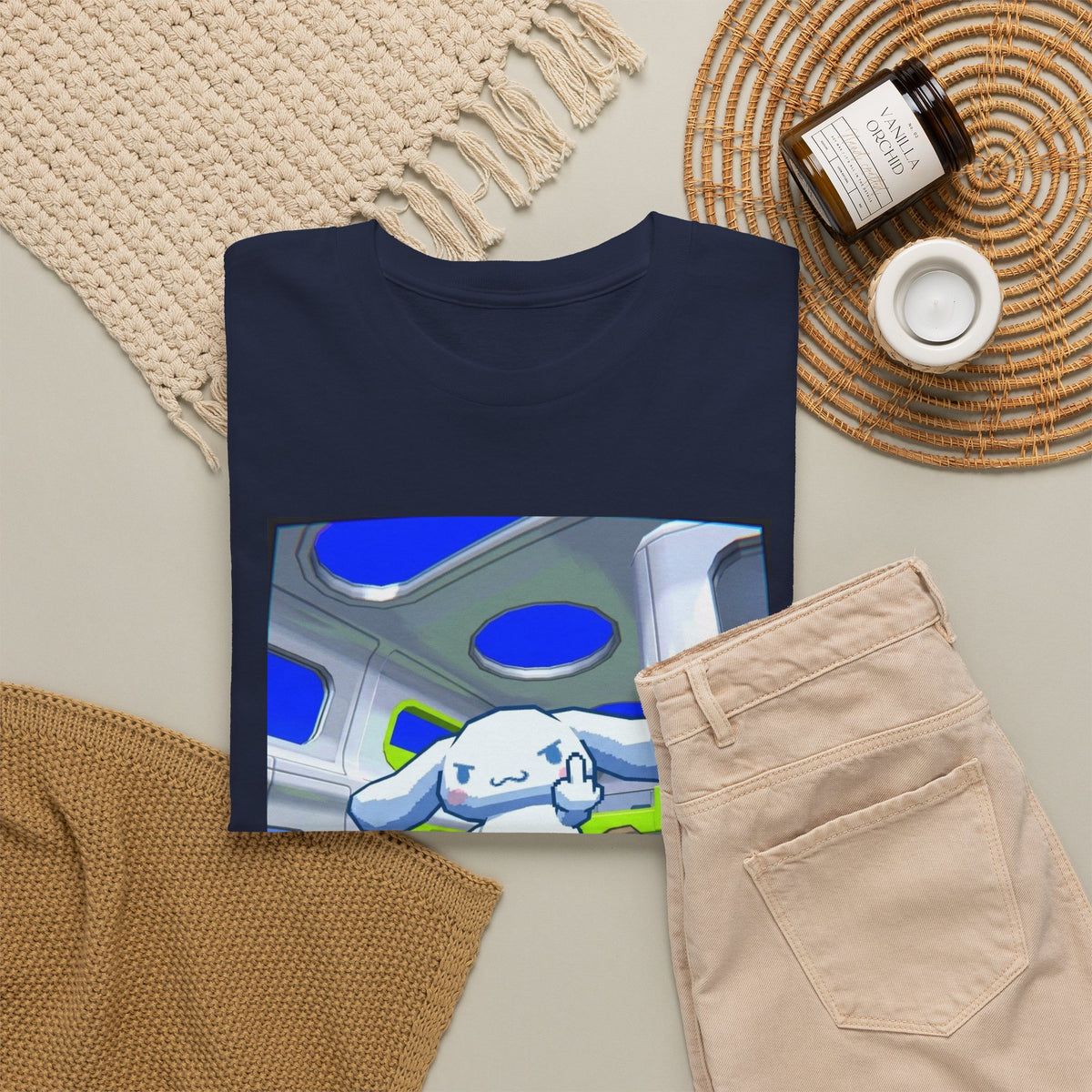 Cinnamoroll Skater Flipping Off Tee