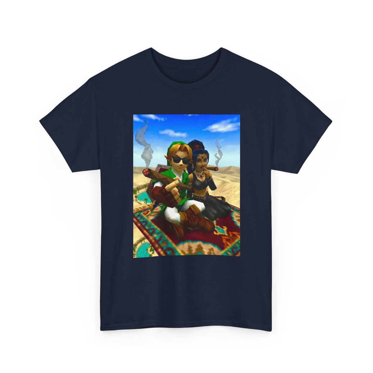 Link And Nabooru Flying On Magic Carpet