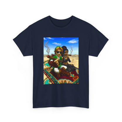 Link And Nabooru Flying On Magic Carpet
