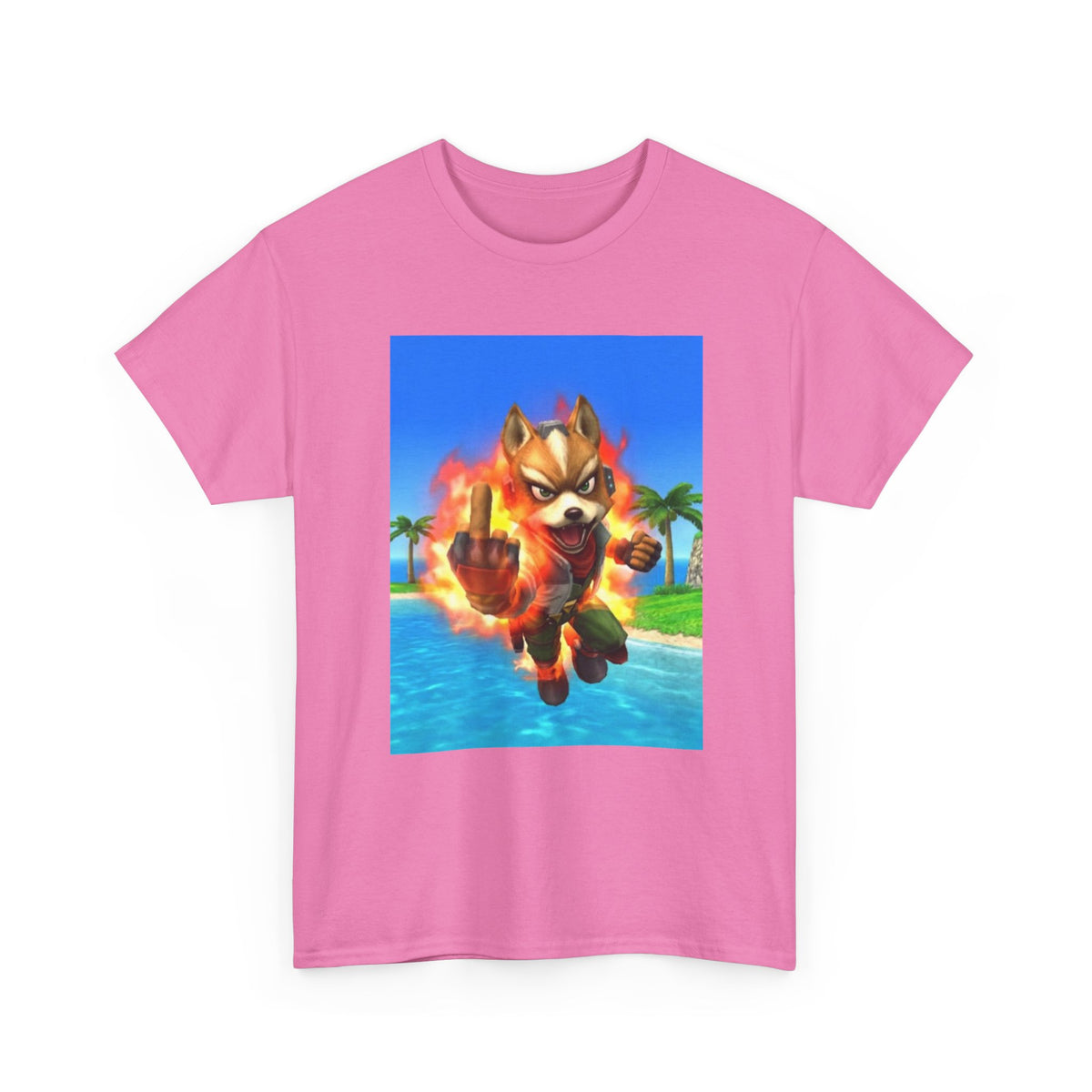 Fiery Fox Middle Finger Beach Tee