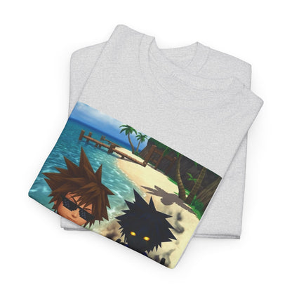 Sora And Dark Form Flipping Off At The Beach