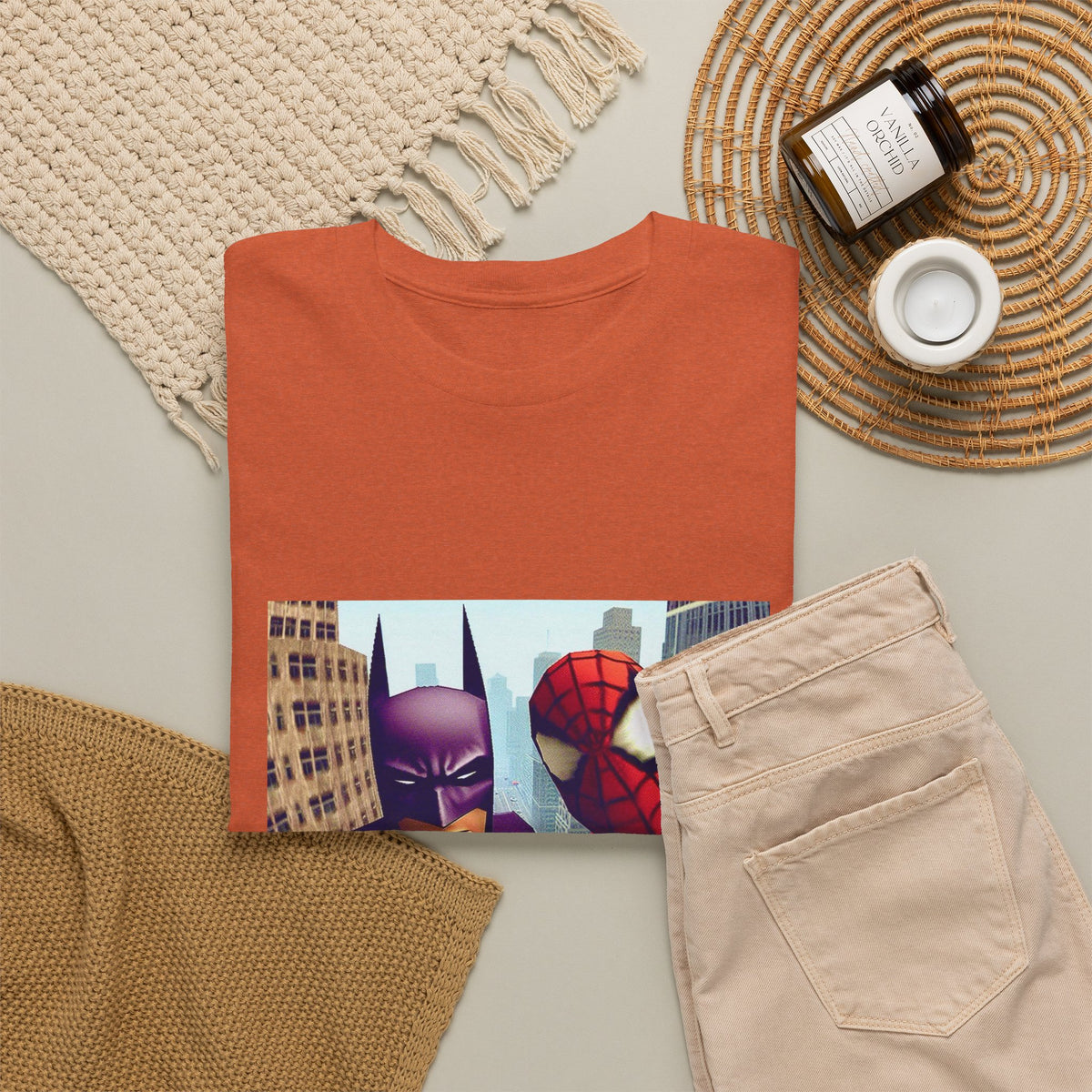 Batman Smoking, Spidey With Stacks Tee