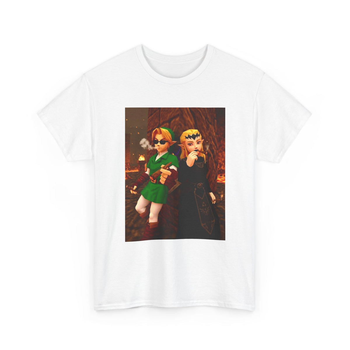 Link and Zelda Chillin' With Cigars Tee