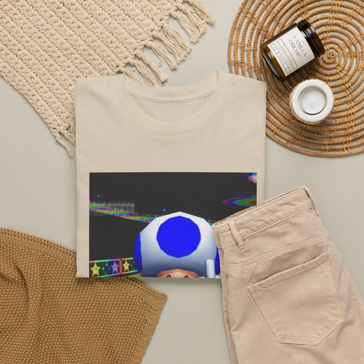 Blue Toad Flipping Off On Rainbow Road Tee