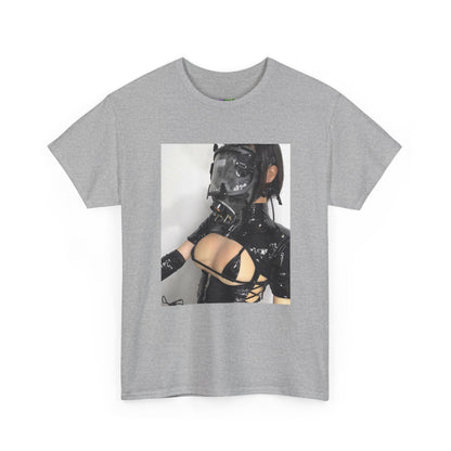 Figure Wearing Gas Mask Tee
