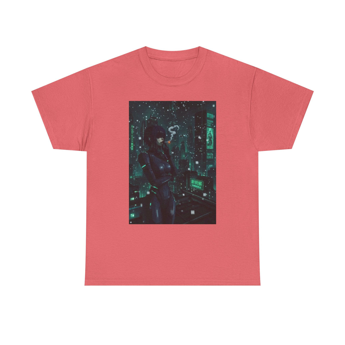 Cyberpunk Smoker In Neo-Tokyo Tee
