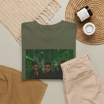 Neo, Trinity, Morpheus Smoking In The Matrix