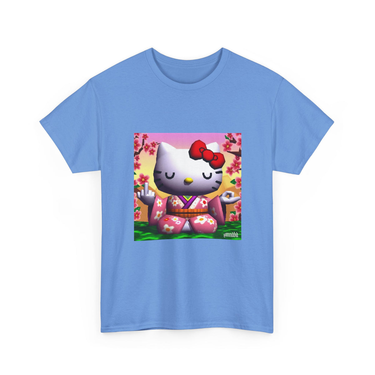 Kitty Meditating and Flipping Bird Tee