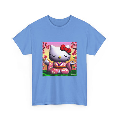 Kitty Meditating and Flipping Bird Tee