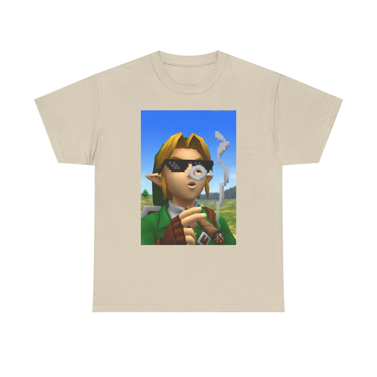Pixelated Link Smoking With Deal With It Glasses