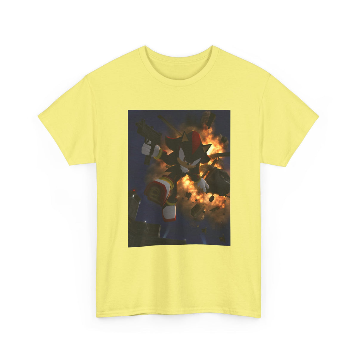 Shadow The Hedgehog With Uzi Amidst Explosion Tee