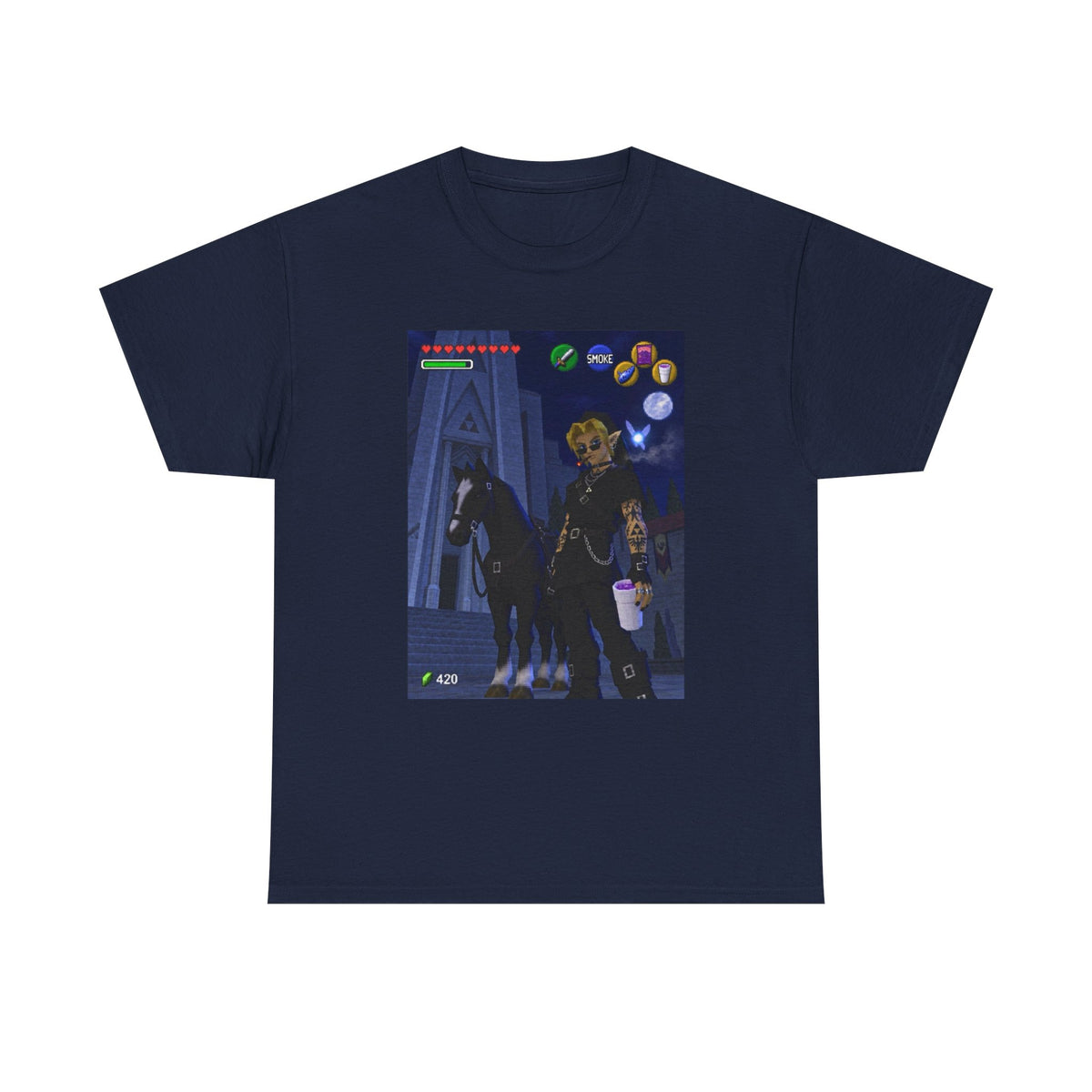 Goth Link Smoking With Epona Tee