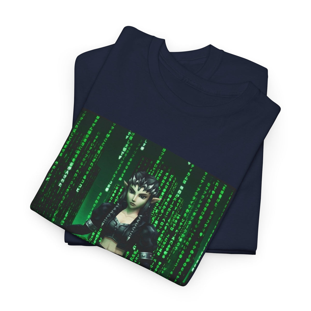 Cyberpunk Elf Queen In The Matrix City Tee