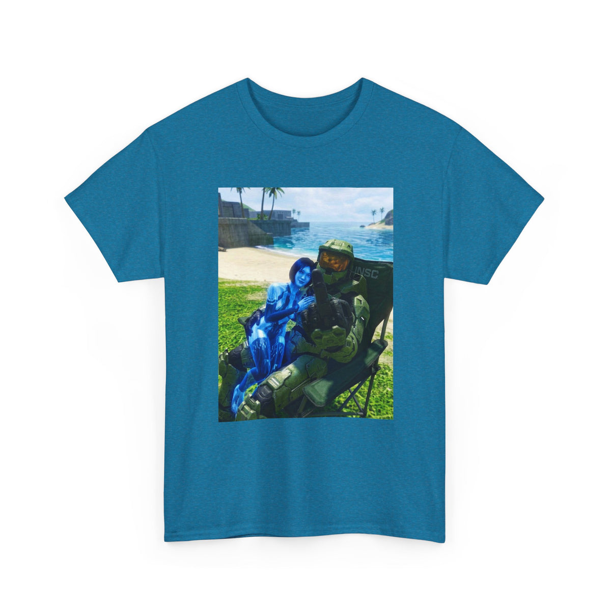 Master Chief And Cortana Beach Chill Tee