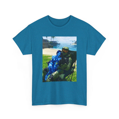 Master Chief And Cortana Beach Chill Tee