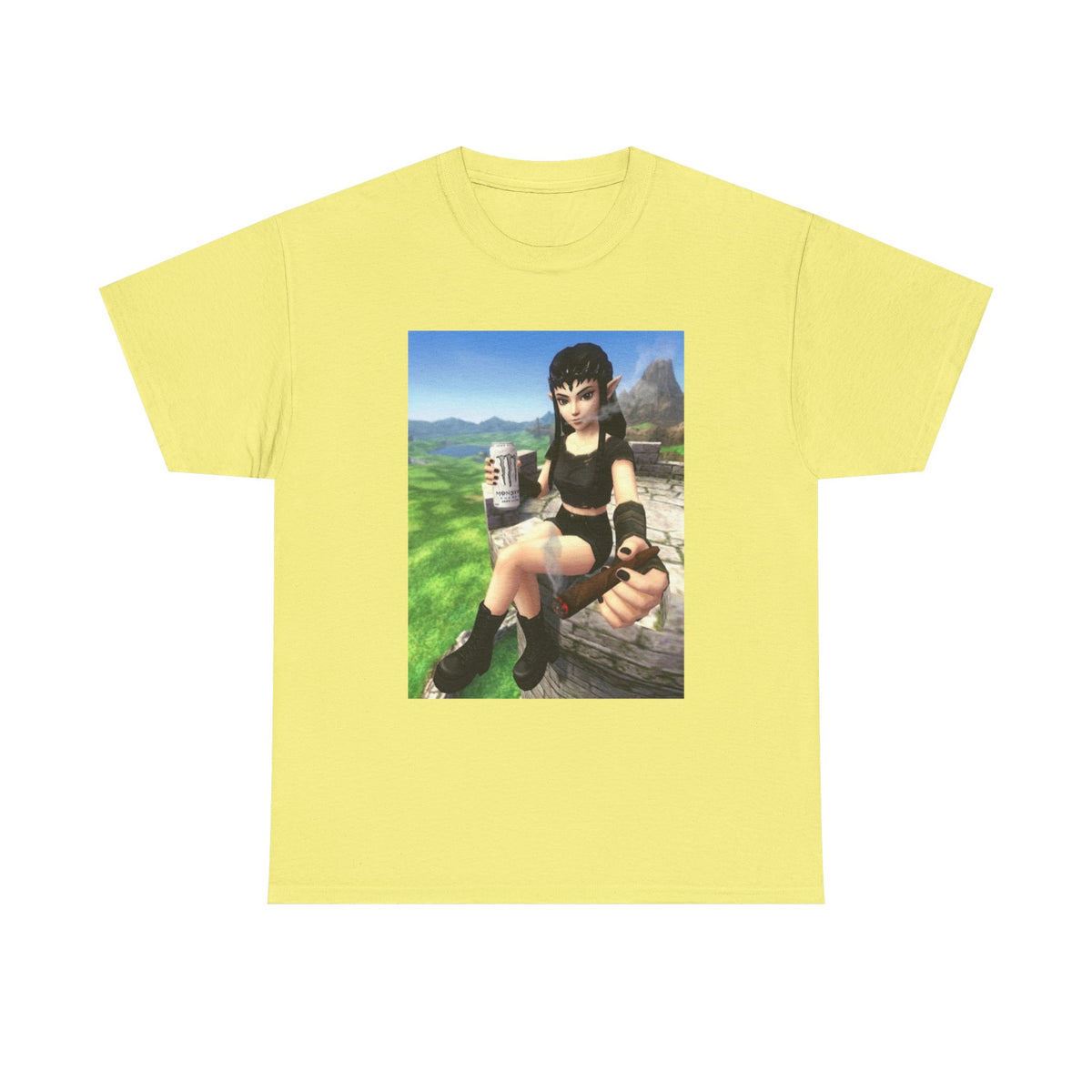 Edgy Elf Girl Smoking Blunt Tee