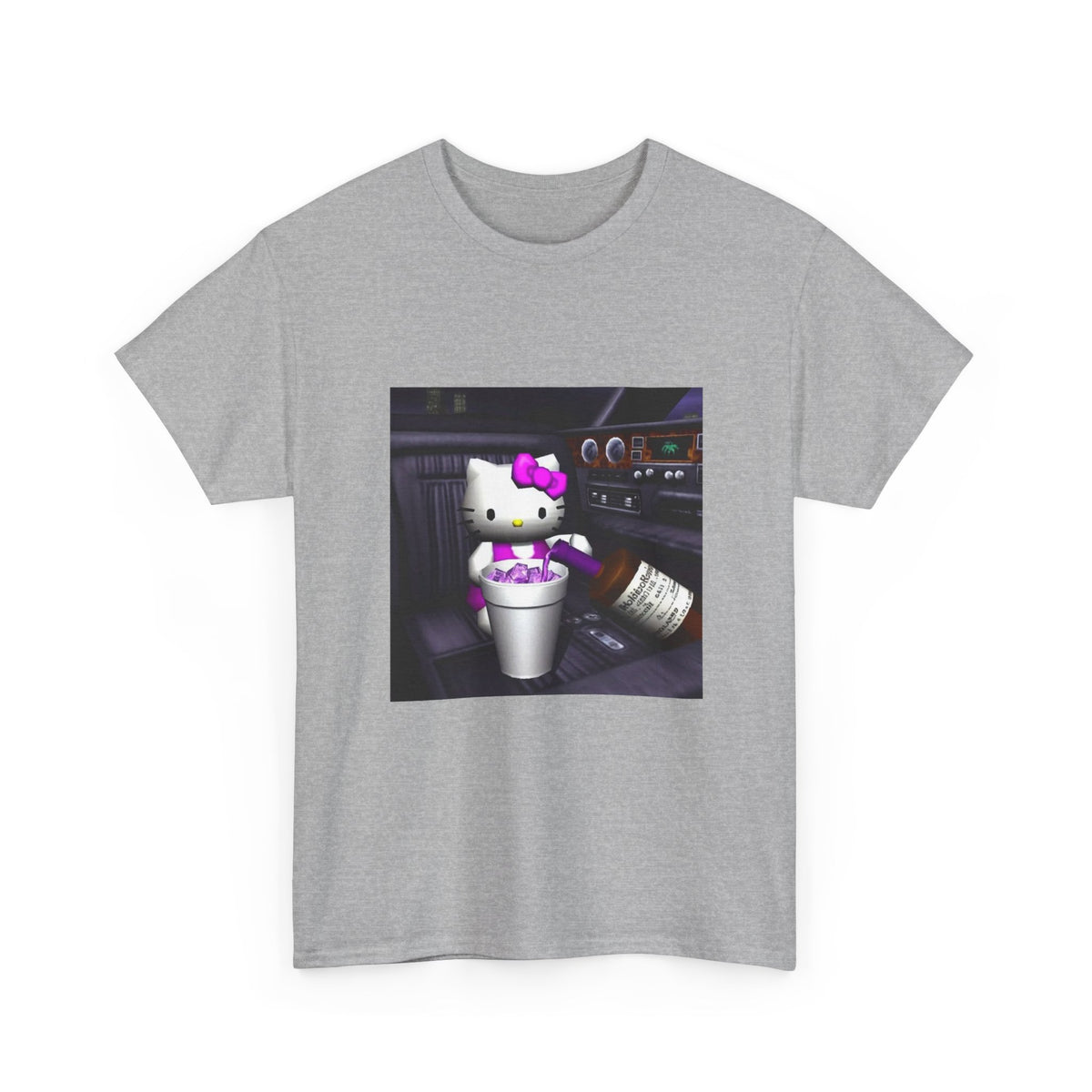 Kitty Pouring Purple Drank In Car Tee