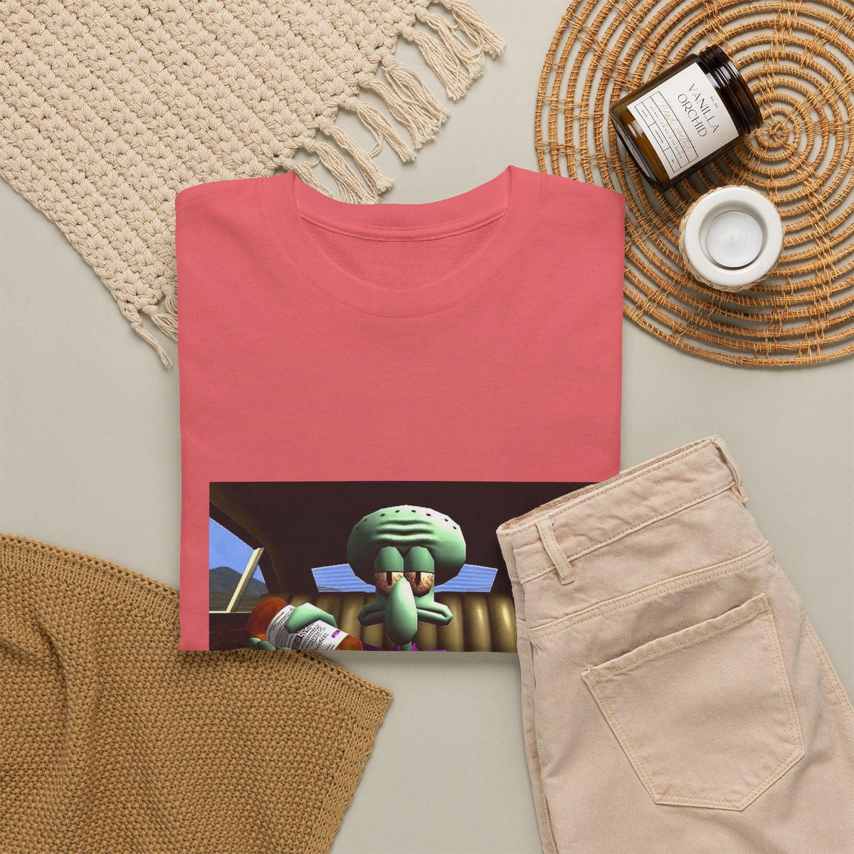 Squidward Pouring Lean In Car Tee