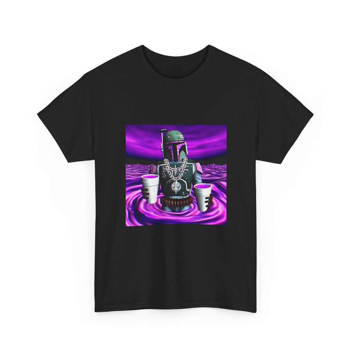 Boba Fett Sipping Purple In A Hypnotic Realm