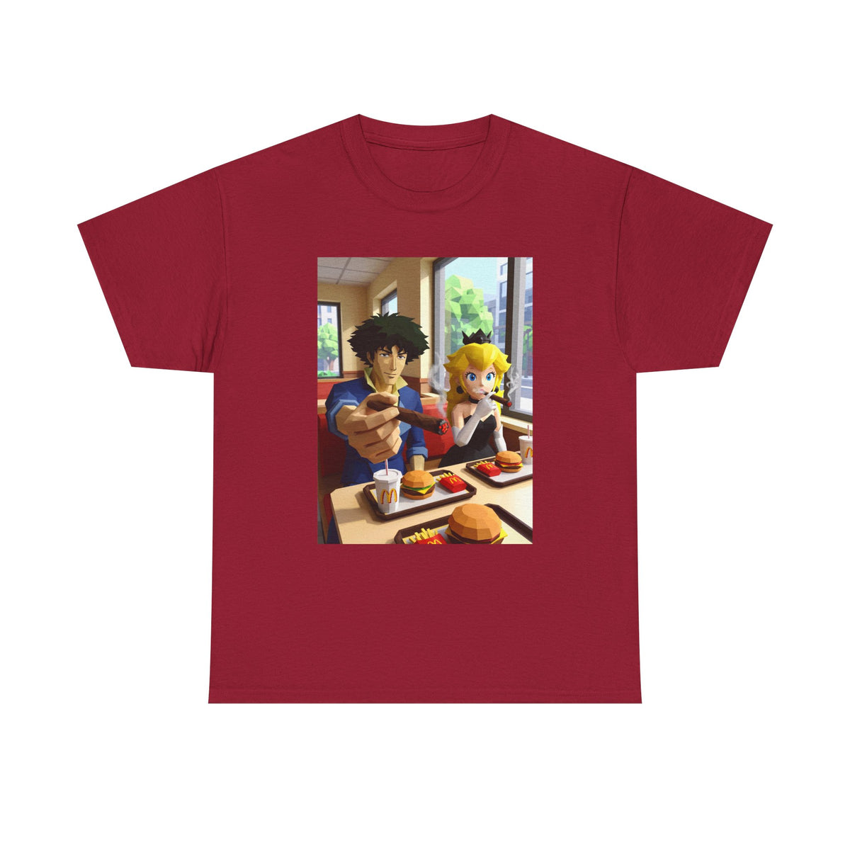 Spike and Princess Peach Smoking Cigars Tee