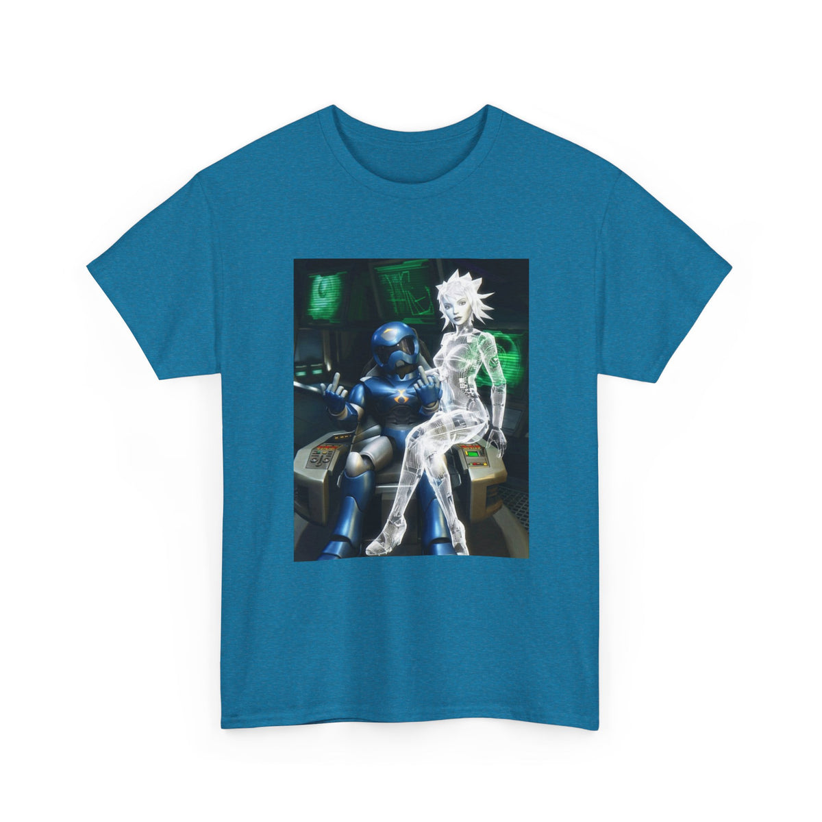 Cyborg & Hologram Flipping The Bird Tee