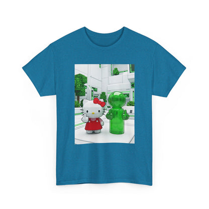 Low Poly Hello Kitty And Green Alien Flip Off