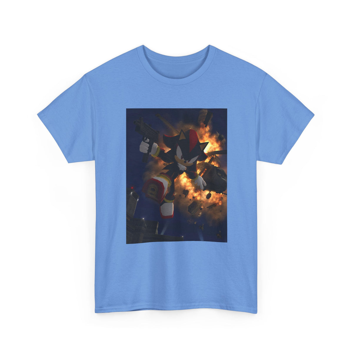 Shadow The Hedgehog With Uzi Amidst Explosion Tee