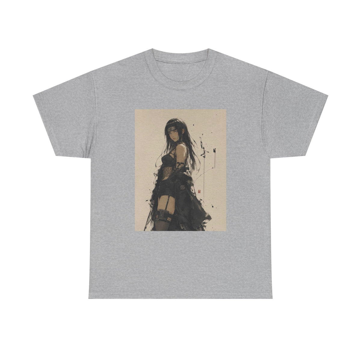 Anime Goth Girl Standing Confidently Tee
