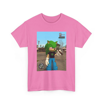 Green Hedgehog Smoking Blunt In San Andreas Tee