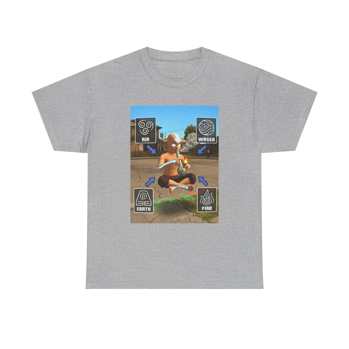 Avatar Character Floating While Smoking Bong Tee