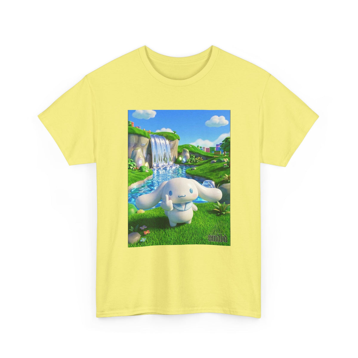 Cinnamoroll Flipping The Bird In Lush Landscape