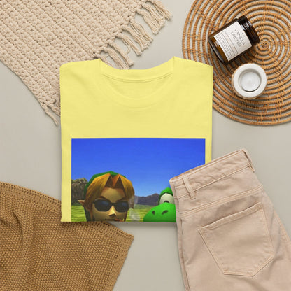 Link And Yoshi Smoking With Attitude Tee