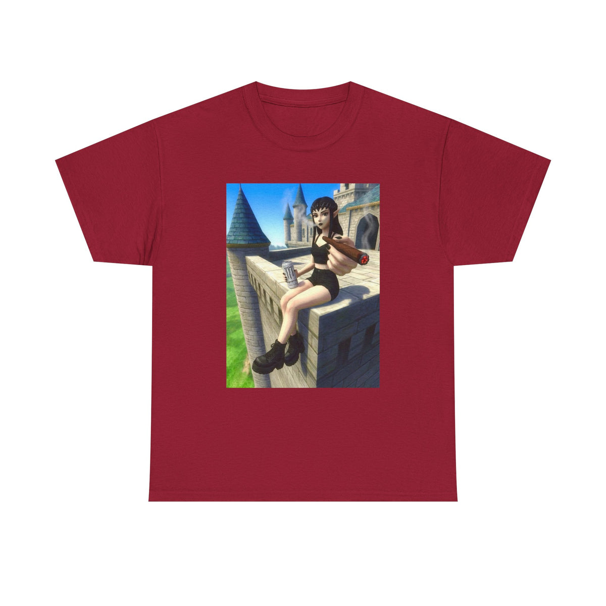 Elf Babe Chilling With Cigar And Drink Tee
