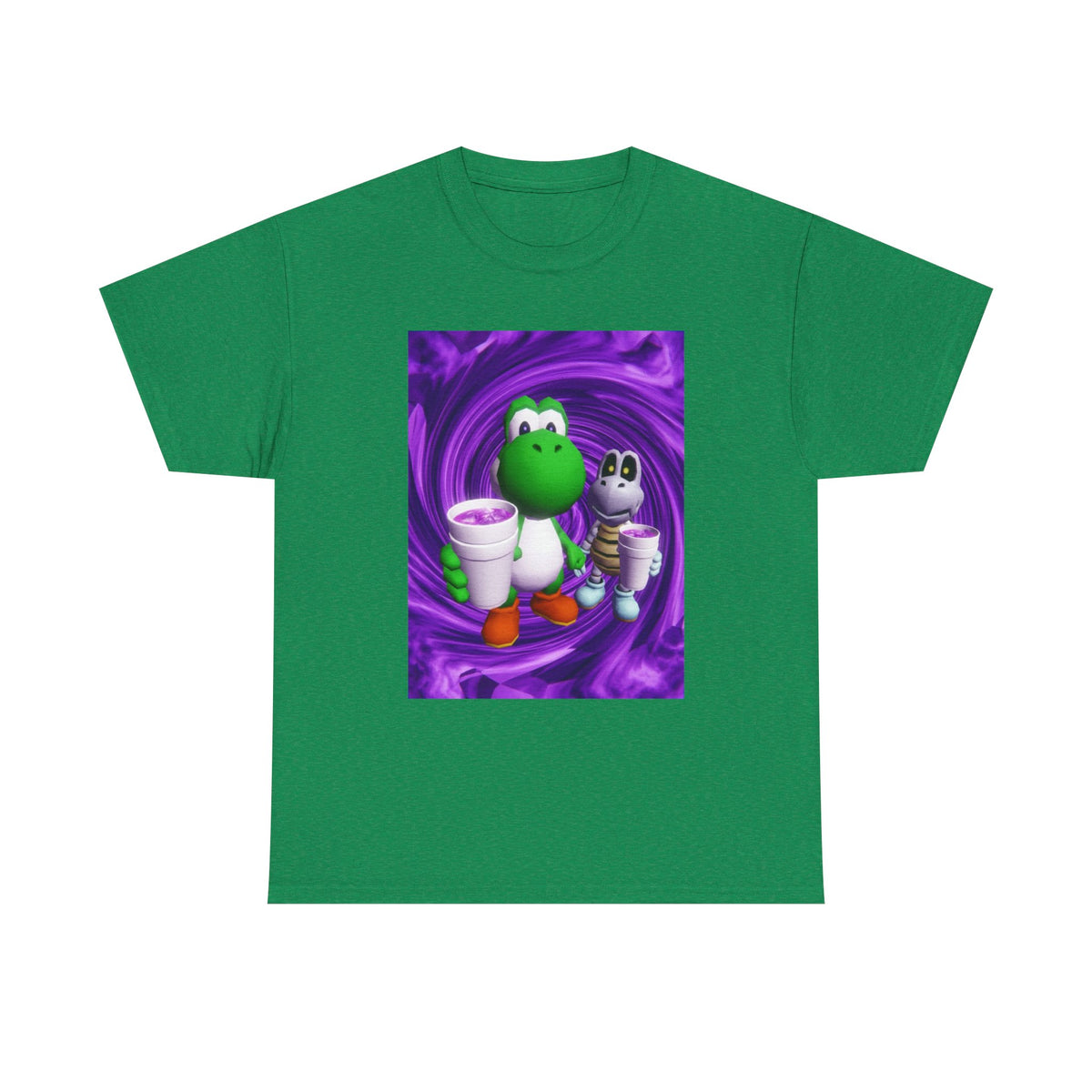 Yoshi And Dry Bones Sipping Purple Tee