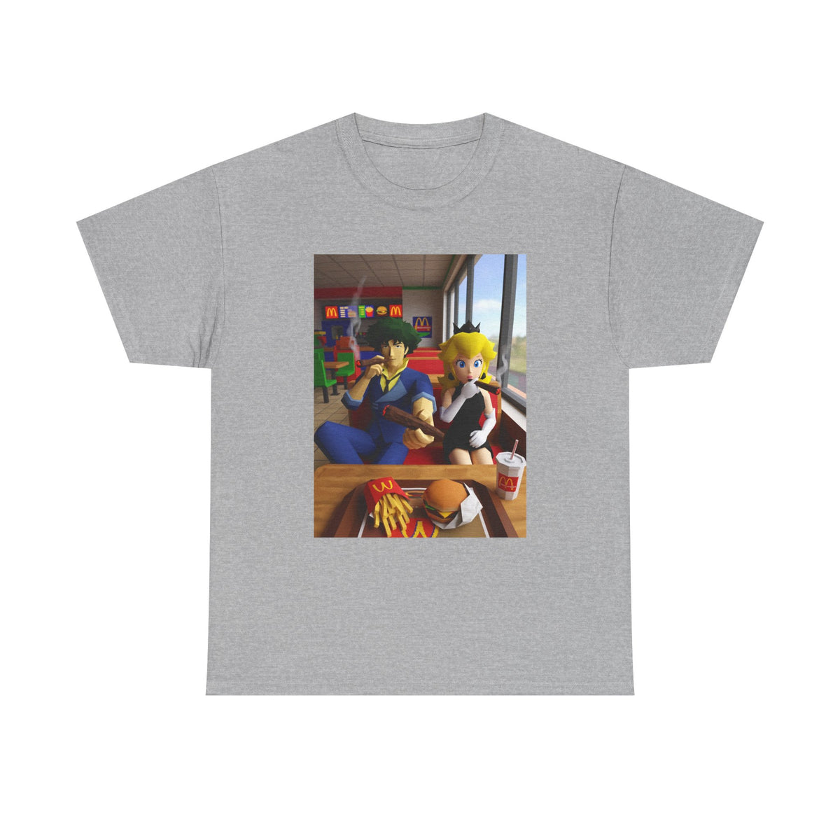 Spike and Peach Smoking Fast Food Tee