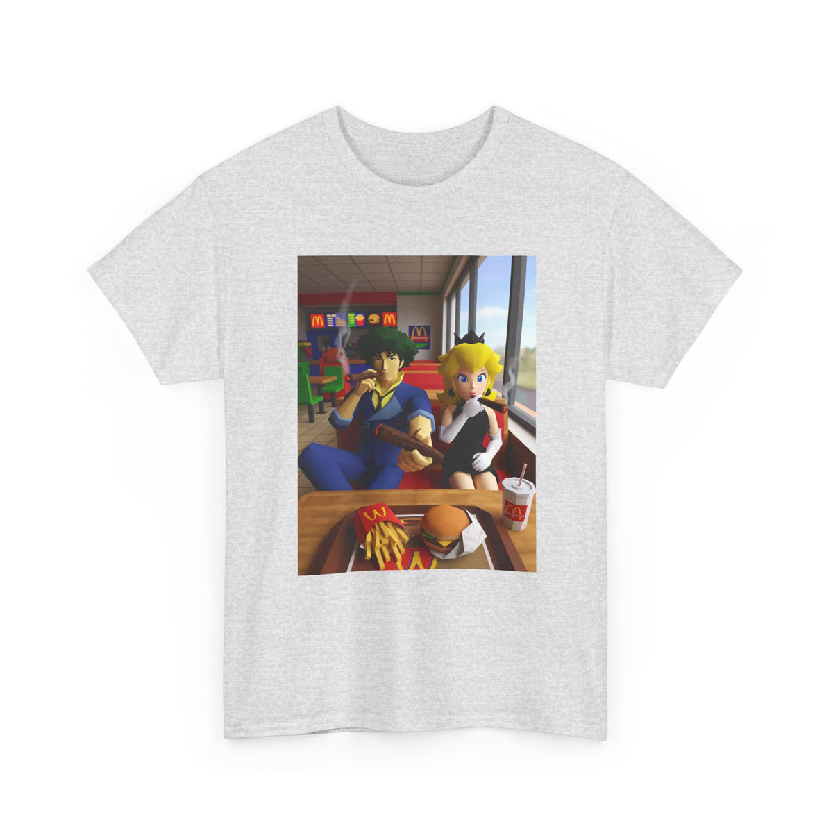 Spike and Peach Smoking Fast Food Tee