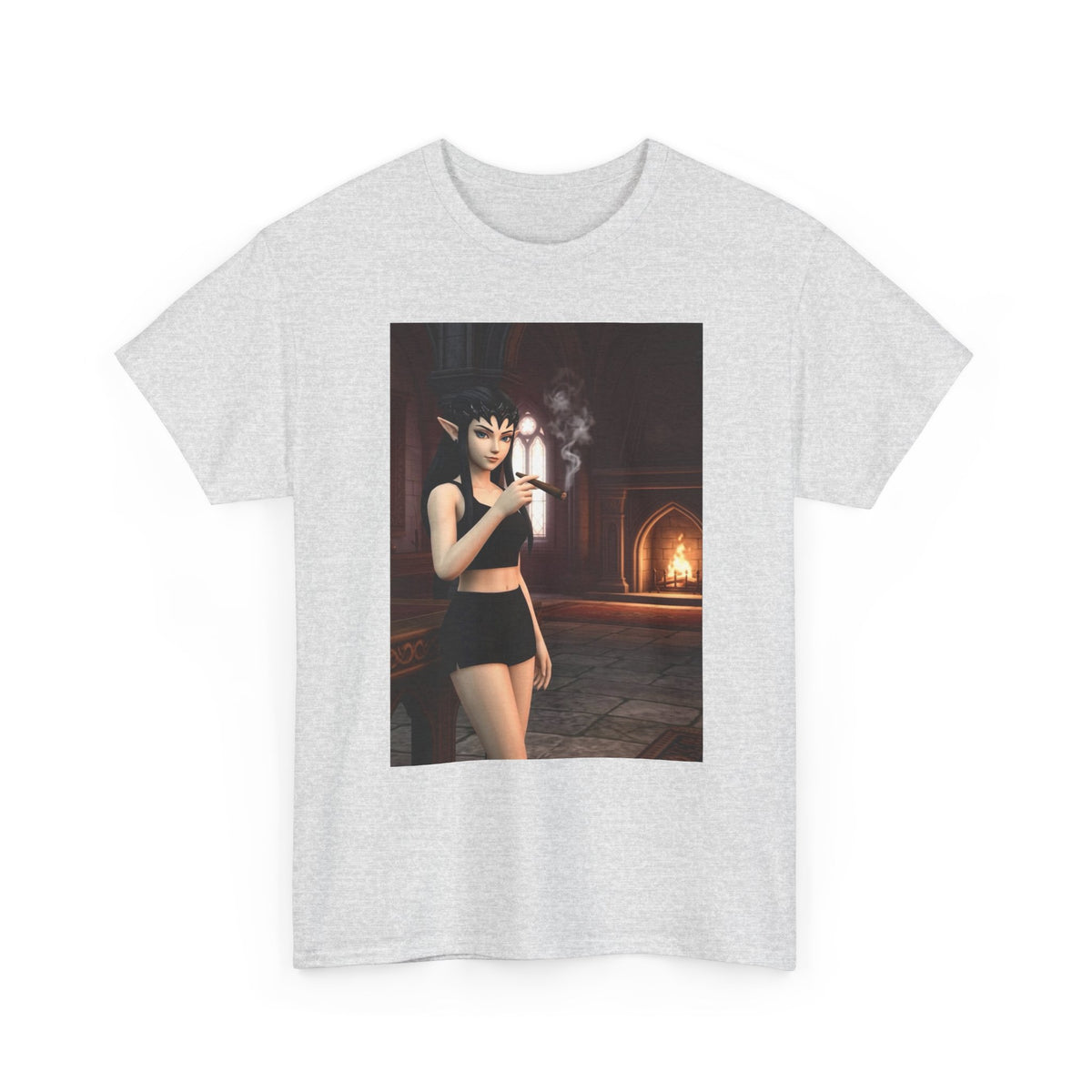 Dark Elf Girl Smoking Cigar Tee